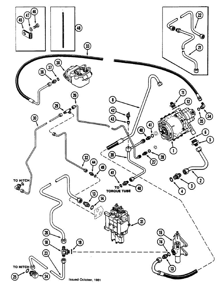 Схема запчастей Case IH 2390 - (8-252) - HYDRAULICS, WITH HITCH, GEAR, PISTON PUMP AND HYDRAULIC LINES (08) - HYDRAULICS