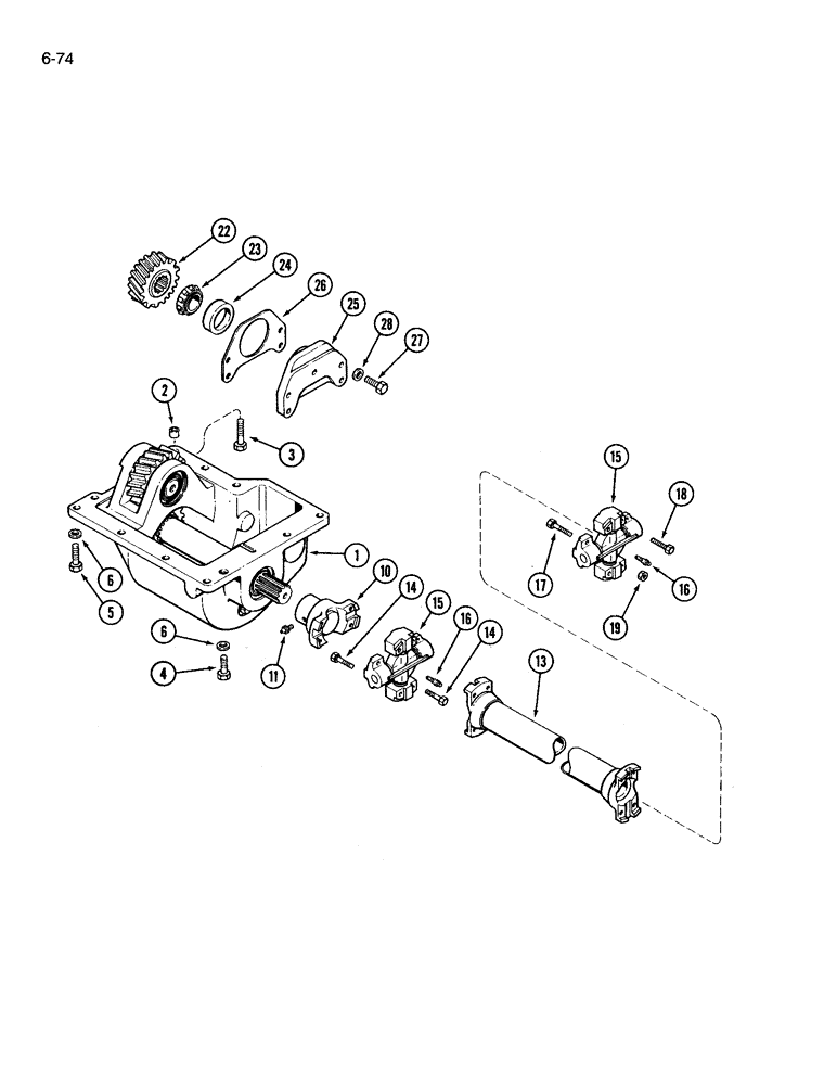 Схема запчастей Case IH 3394 - (6-74) - MFD DRIVE TRAIN (06) - POWER TRAIN