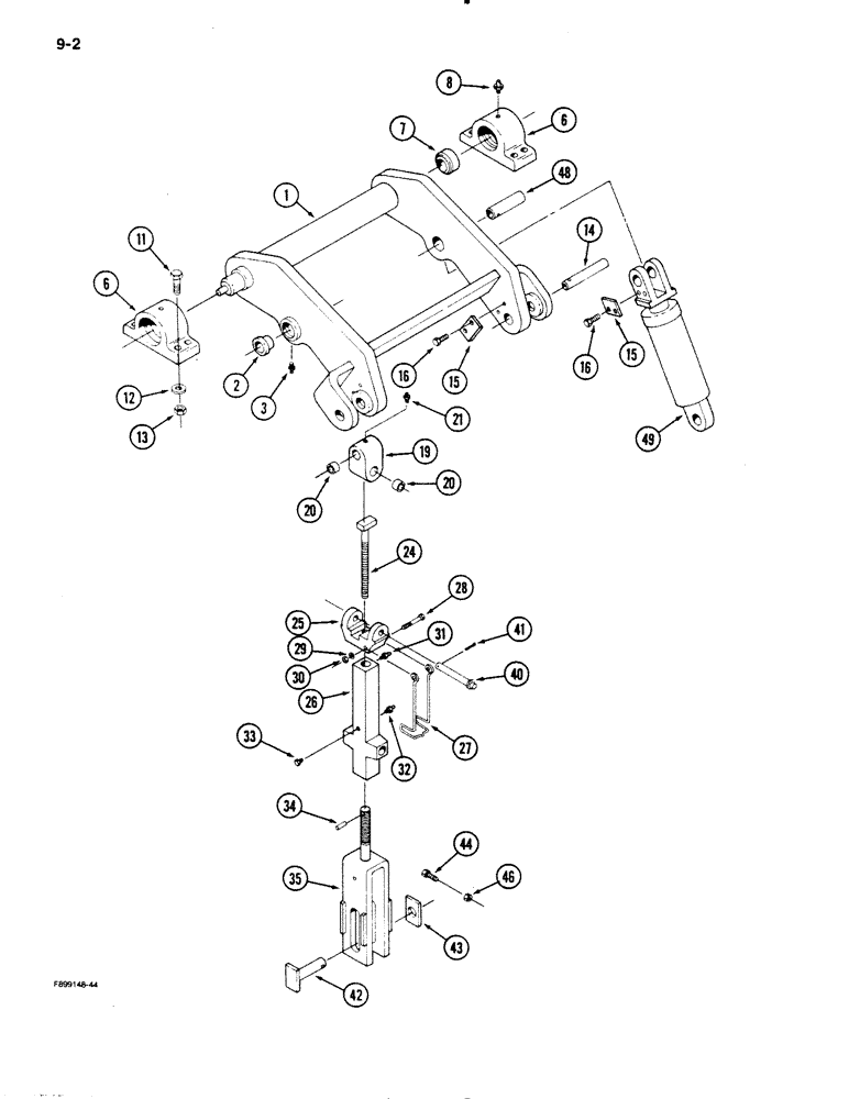 Схема запчастей Case IH 9110 - (9-02) - HITCH ROCKERSHAFT (09) - CHASSIS/ATTACHMENTS