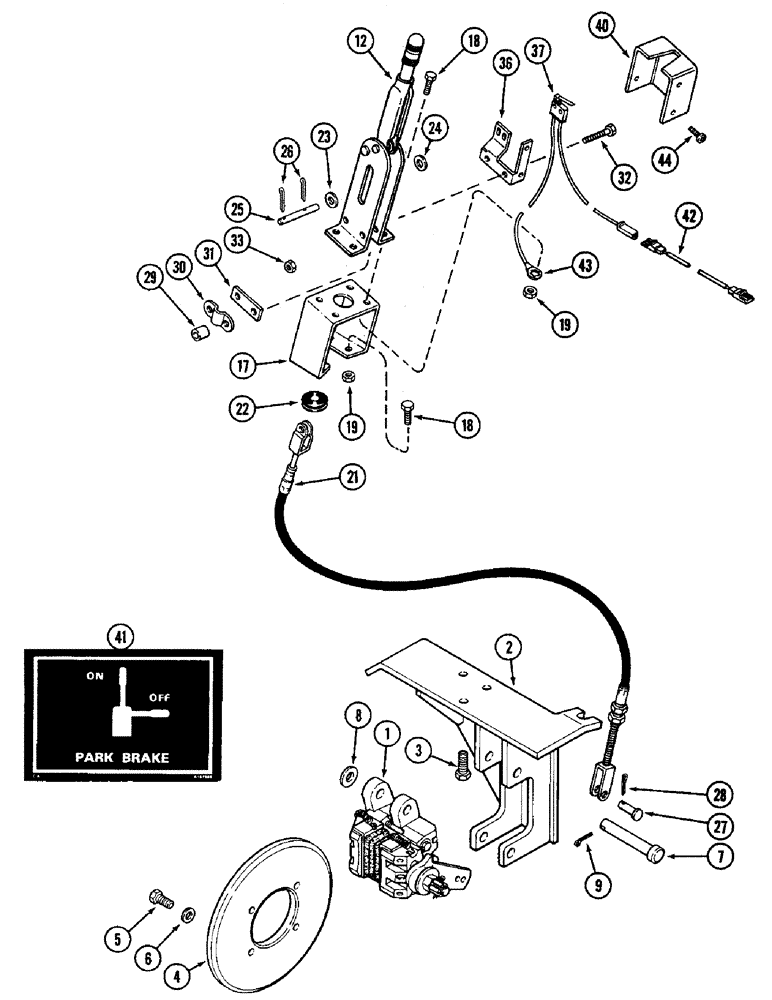 Схема запчастей Case IH 3294 - (7-260) - PARKING HAND BRAKE (07) - BRAKES