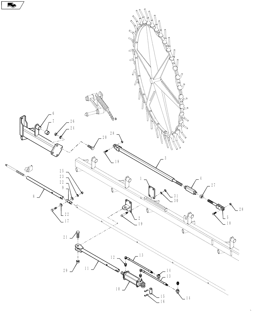 Схема запчастей Case IH WR401 - (88.090.02[02]) - DIA KIT, REAR RAKING EXTENSION (88) - ACCESSORIES