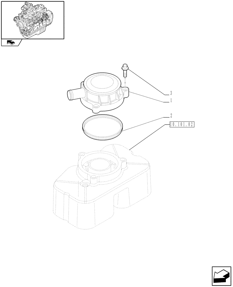 Схема запчастей Case IH F4GE9684R J603 - (10.101.03) - BREATHER - ENGINE (2852683) 