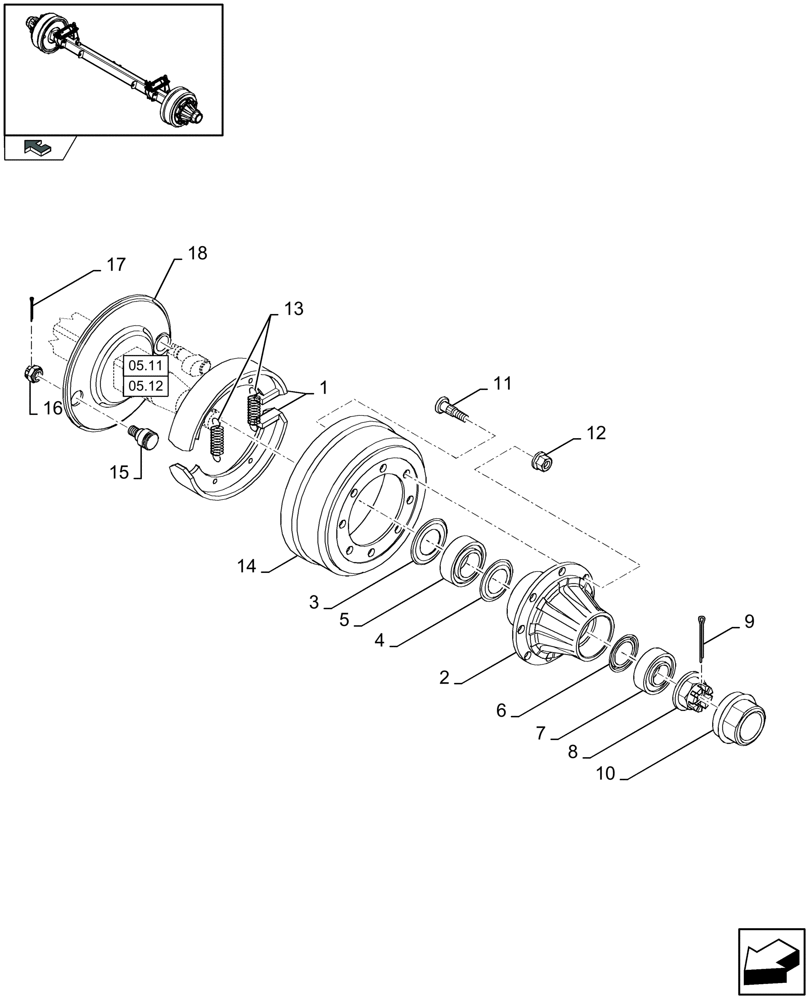 Схема запчастей Case IH LBX322S - (05.13[01]) - TANDEM AUTO-STEER AXLE, BRAKES (05) - AXLE