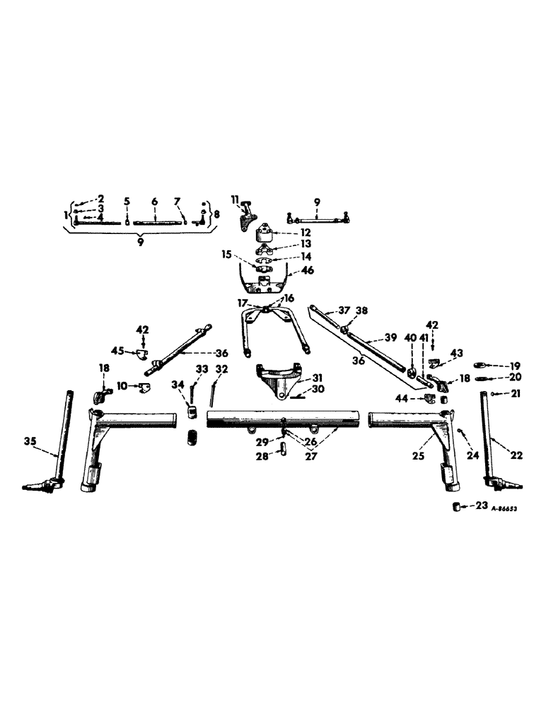 Схема запчастей Case IH 656 - (J-20) - STEERING MECHANISM, ADJUSTABLE FRONT AXLE AND CONNECTIONS, FARMALL HI-CLEAR TRACTORS Steering Mechanism