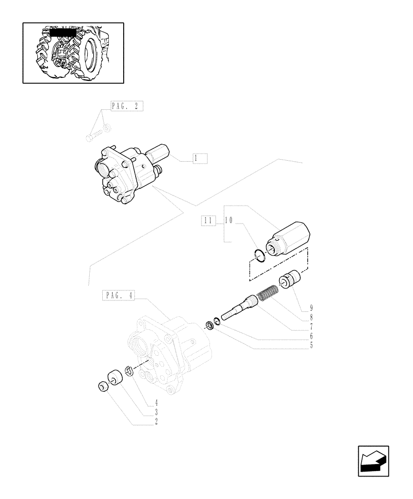 Схема запчастей Case IH JX1095N - (1.82.4[03]) - LIFTER, DISTRIBUTOR AND VALVES (07) - HYDRAULIC SYSTEM