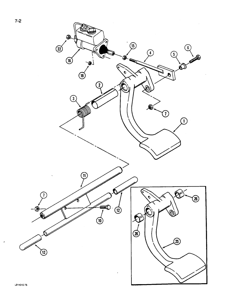 Схема запчастей Case IH 9270 - (7-002) - BRAKE CONTROLS (07) - BRAKES