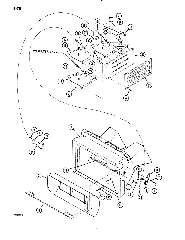 Схема запчастей Case IH 9110 - (9-76) - AIR CONDITIONER AND HEATER, CONTROLS AND AIR PLENUM, CAB (09) - CHASSIS/ATTACHMENTS