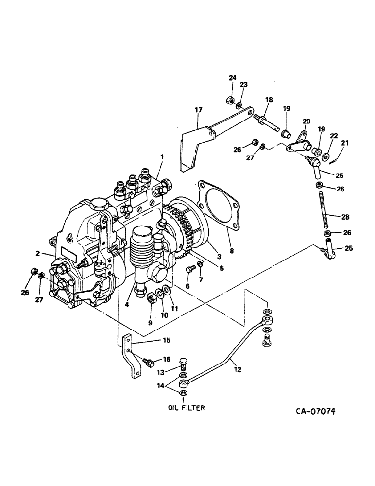 Схема запчастей Case IH 274 - (12-25) - POWER, DIESEL ENGINE, NISSAN, FUEL INJECTION PUMP AND CONNECTIONS, INJECTION PUMP AND FITTING PARTS Power