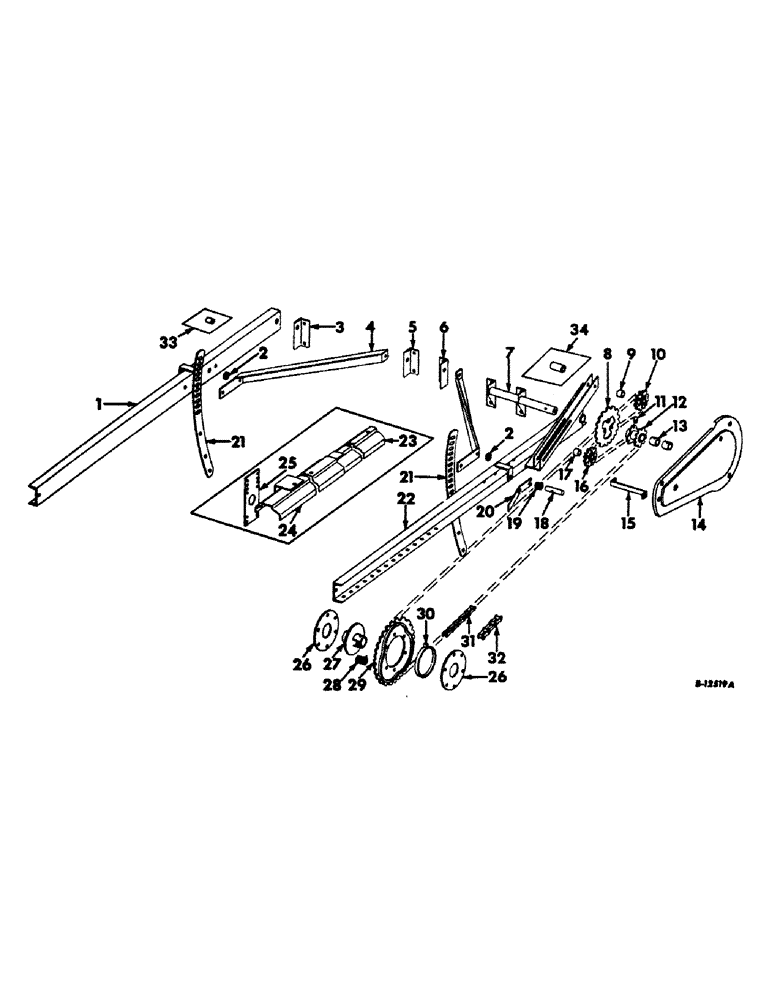 Схема запчастей Case IH 403 - (026) - REEL SUPPORT ARMS AND MECHANICAL DRIVE, REEL DRIVE SHIELD ATTACHMENT (58) - ATTACHMENTS/HEADERS