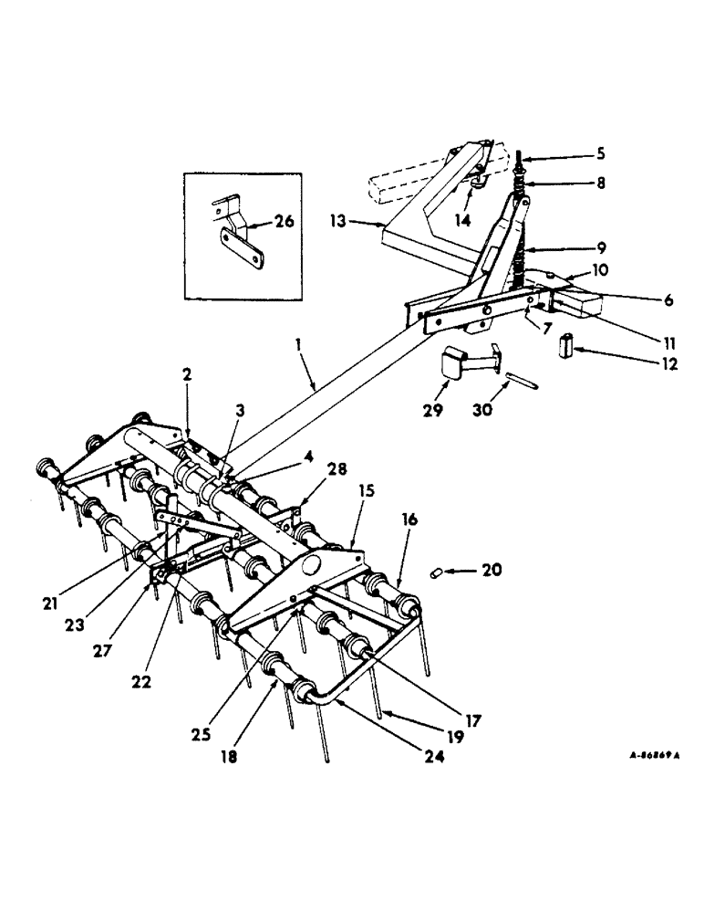 Схема запчастей Case IH 70L - (E-29) - PLOW MULCHER, CENTER BAR AND END GUARD, 1966 TO 1972 