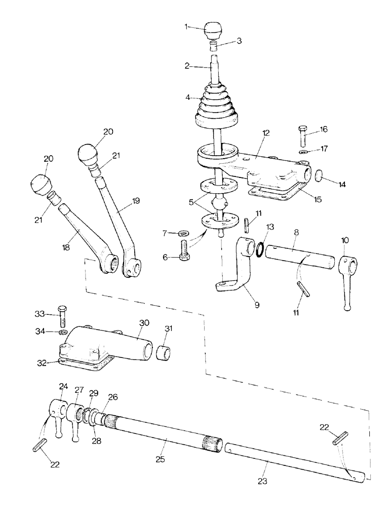 Схема запчастей Case IH 1290 - (D-06) - GEAR SHIFT LEVERS (03) - POWER TRAIN