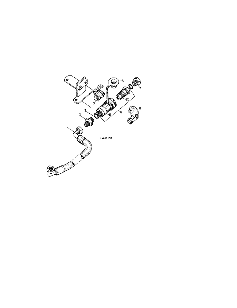 Схема запчастей Case IH 276 - (5-24) - SELF SEALING COUPLING ATTACHMENT, SINGLE BREAKWAY (08) - HYDRAULICS