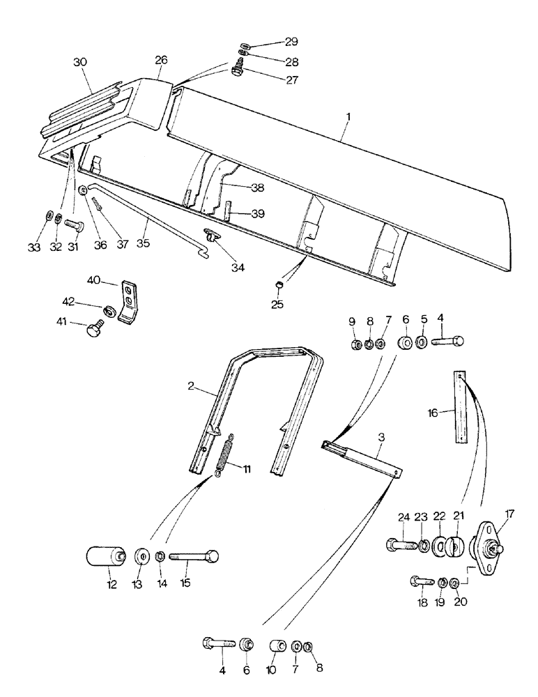 Схема запчастей Case IH 1690 - (N08-1) - ENGINE TOP COVER AND HINGE, HIGH PLATFORM, CAB MODEL (08) - SHEET METAL