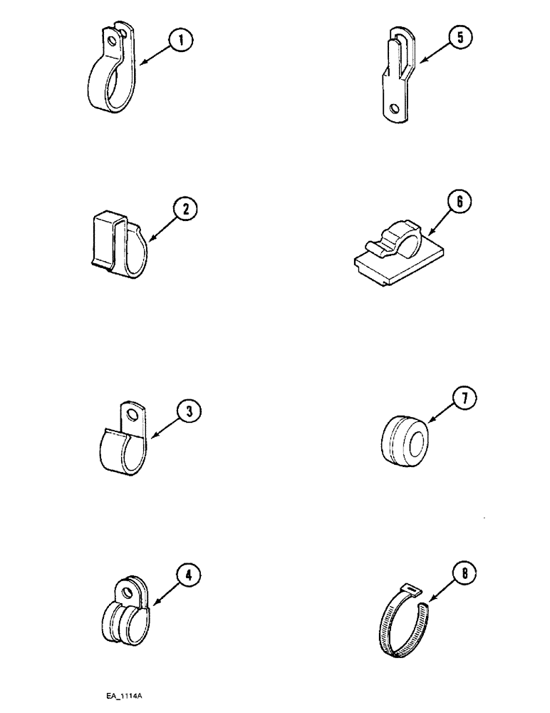 Схема запчастей Case IH 3220 - (4-056) - ELECTRICAL CLIPS, STRAPS AND GROMMETS (04) - ELECTRICAL SYSTEMS