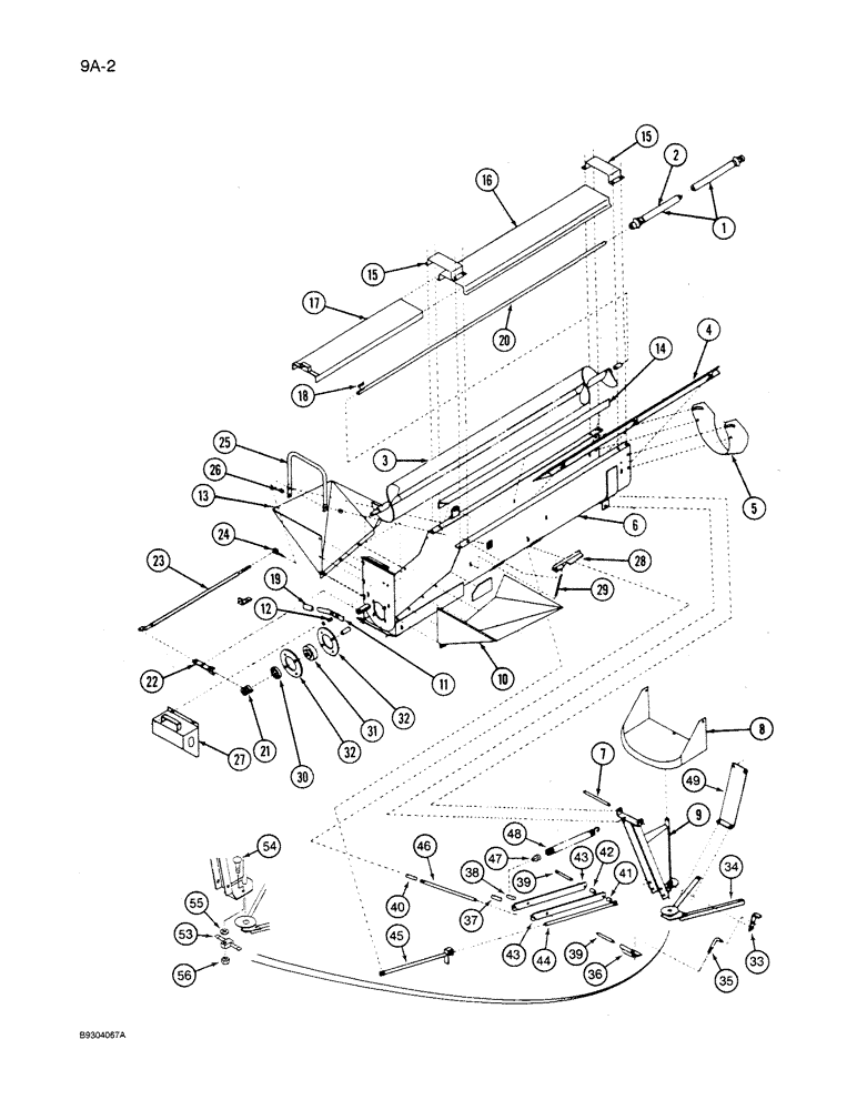 Схема запчастей Case IH 1250 - (9A-002) - AUGER MECHANICAL SWING DRAG FEEDER, 1250 MACHINES, PRIOR TO P.I.N. 2288 (09) - CHASSIS ATTACHMENTS