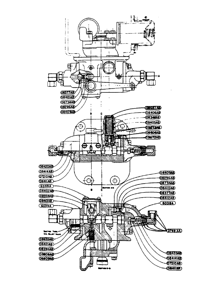 Схема запчастей Case IH DV-SERIES - (156) - HYDRAULIC SINGLE AND DUAL CONTROL UNIT, SINGLE VALVE AND PUMP ASSEMBLY (08) - HYDRAULICS