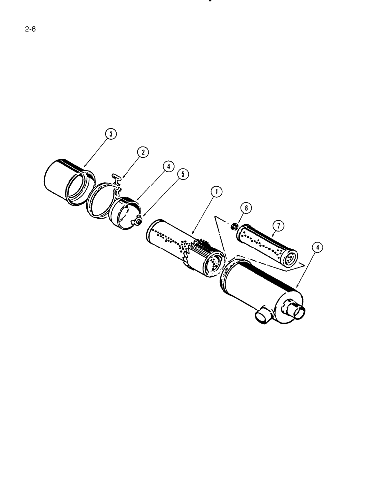 Схема запчастей Case IH 4000 - (2-08) - AIR CLEANER ASSEMBLY (02) - ENGINE