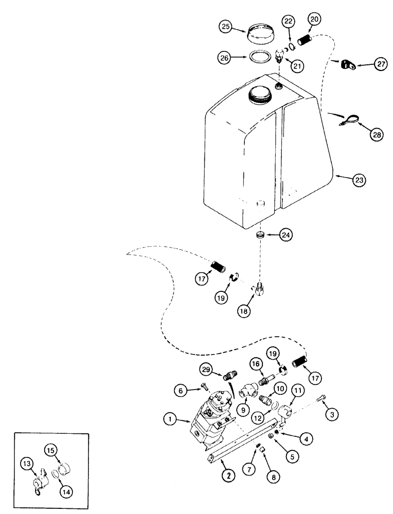 Схема запчастей Case IH 2555 - (08-14) - DRUM BAR LUBRICATION RESERVOIR SYSTEM -JJC0157275 (07) - HYDRAULICS