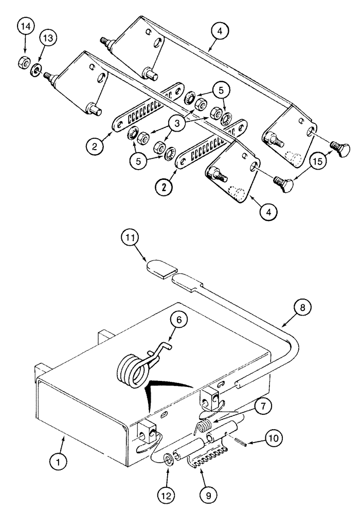 Схема запчастей Case IH 2555 - (09E-16) - SEAT HEIGHT ADJUSTMENT (10) - CAB & AIR CONDITIONING