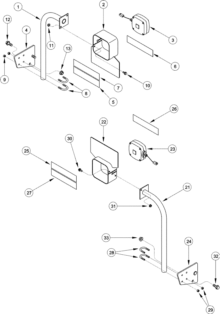 Схема запчастей Case IH 2555 - (04-23) - WARNING LIGHT - FRONT (06) - ELECTRICAL SYSTEMS