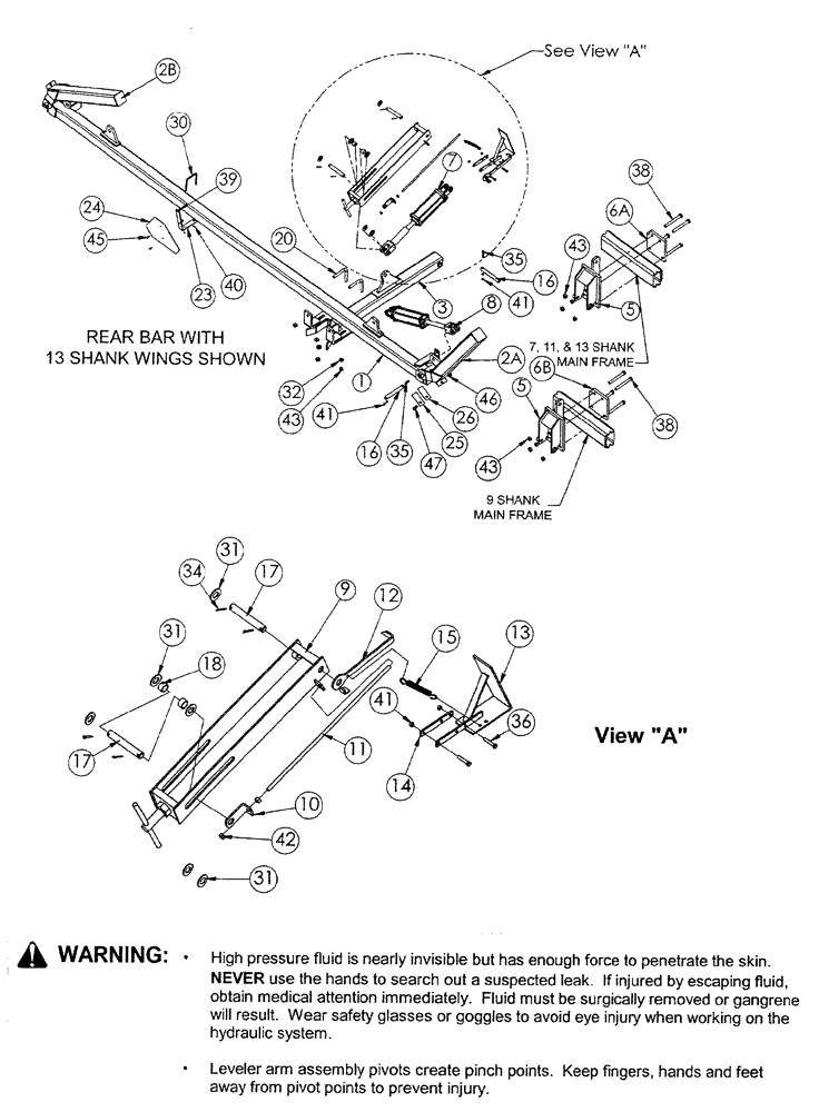 Схема запчастей Case IH 6750 - (001) - HYDRAULIC LEVELER BAR 