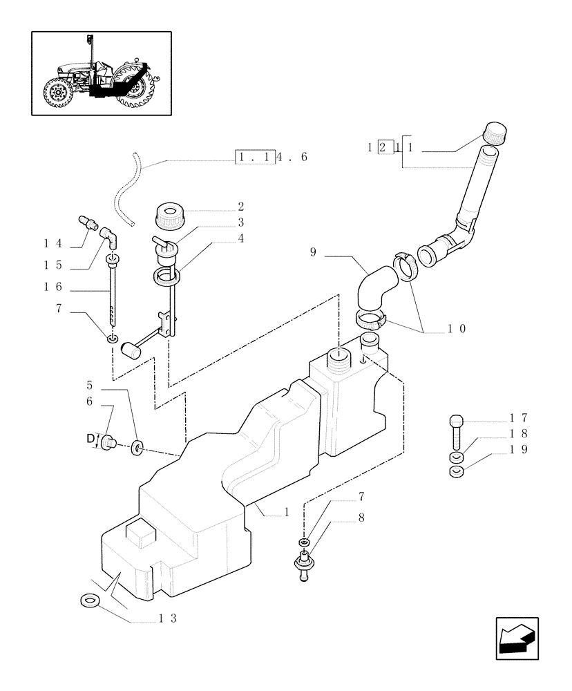 Схема запчастей Case IH JX1070C - (1.14.0/02[01]) - (VAR.132/1) FUEL TANK GUARD (JAPAN) - C5540 (02) - ENGINE EQUIPMENT