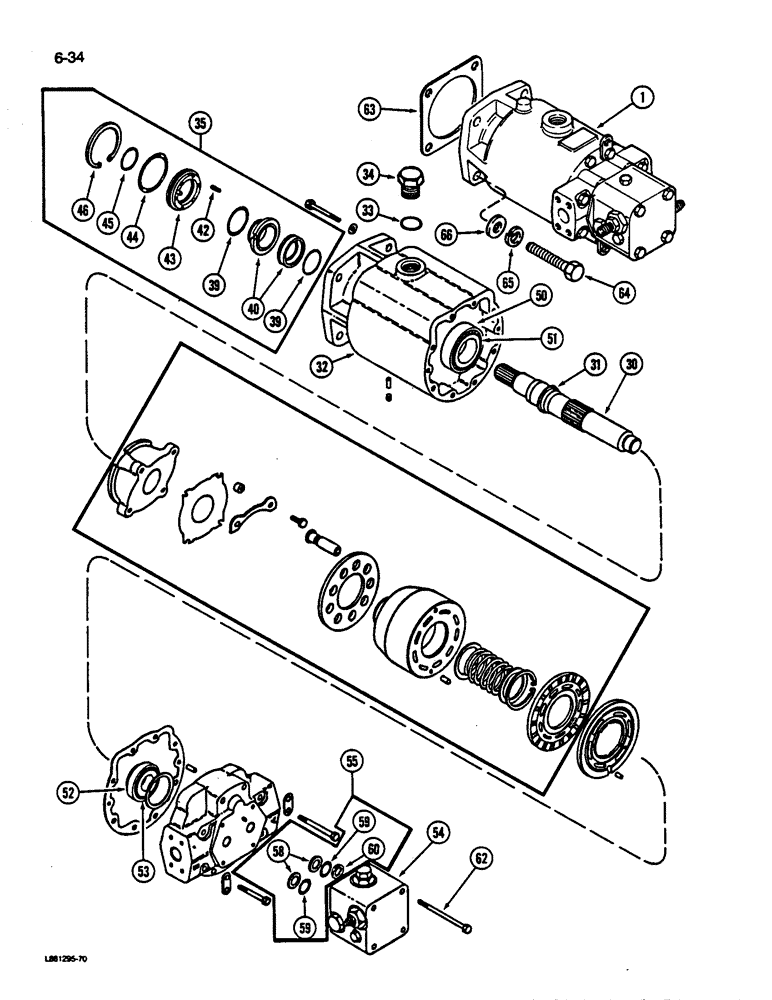 Схема запчастей Case IH 1822 - (6-34) - HYDROSTATIC MOTOR (03) - POWER TRAIN