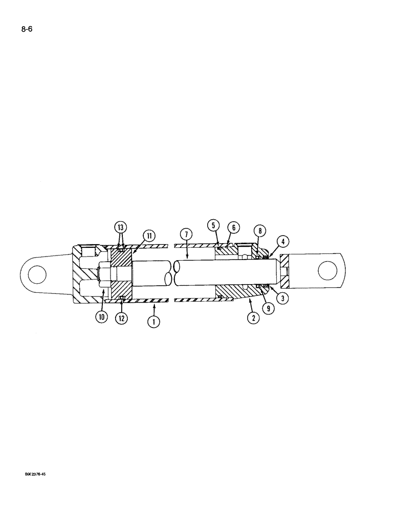 Схема запчастей Case IH 1100 - (8-06) - RAM TYPE CYLINDER, 381833R93, WELDED DOUBLE ACTING, 1100 MOWER (08) - HYDRAULICS