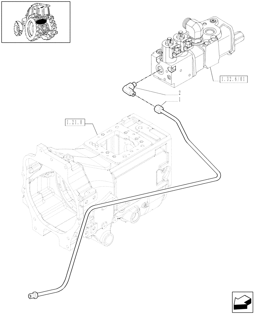 Схема запчастей Case IH PUMA 180 - (1.82.1[04]) - FRONT SUSPENSION SUPPLY - HOSE (07) - HYDRAULIC SYSTEM