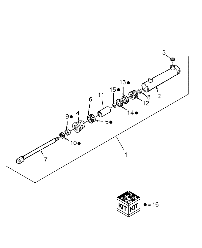 Схема запчастей Case IH WDX1101 - (040A[03]) - HYDRAULIC CYLINDER, 87018185, SINGLE HEADER FLOAT KIT (35) - HYDRAULIC SYSTEMS