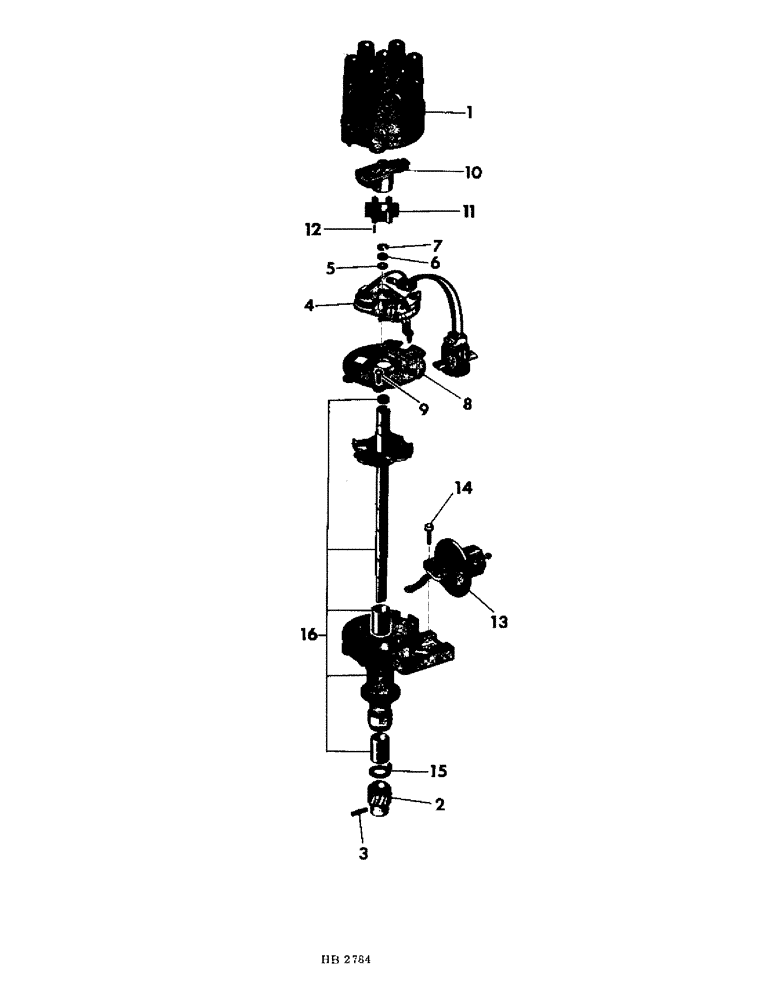 Схема запчастей Case IH 4000 - (12-13) - POWER, C-232 GAS ENGINE DISTRIBUTOR, MOTORCRAFT Power