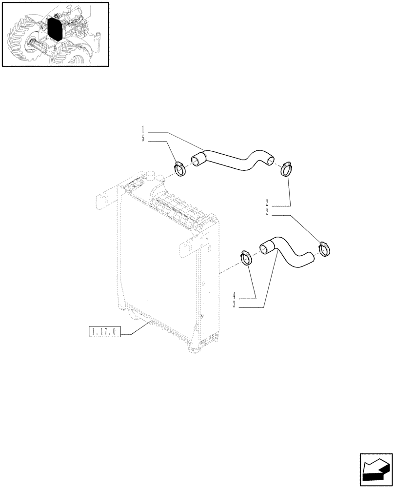 Схема запчастей Case IH PUMA 165 - (1.17.3) - RADIATOR HOSES (02) - ENGINE EQUIPMENT