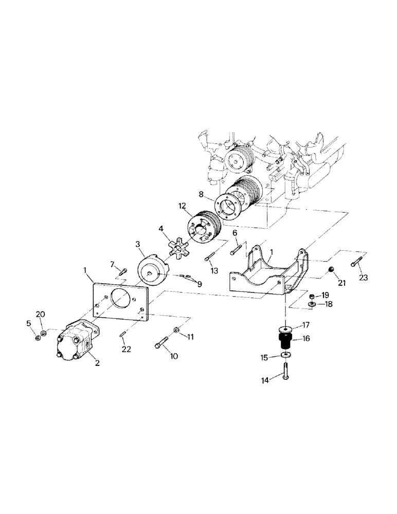 Схема запчастей Case IH ST210 - (04-03) - HYDRAULIC PUMP MOUNTING AND DRIVE (04) - Drive Train