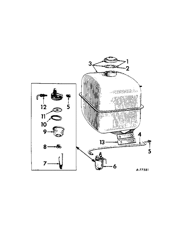 Схема запчастей Case IH 57 - (A-64[A]) - FUEL TANK AND CONNECTIONS 