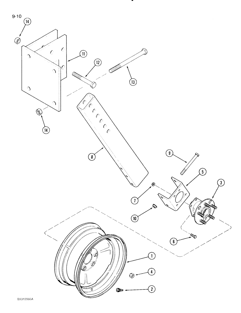 Схема запчастей Case IH 1840 - (9-10) - CARRYING WHEEL 