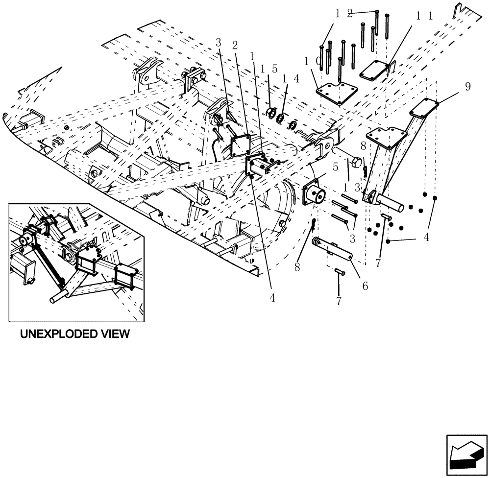 Схема запчастей Case IH ATX700 - (04.030.1) - HITCH, REAR AIR CART AUXILIARY SUPPORT ASN Y8S003251 Options