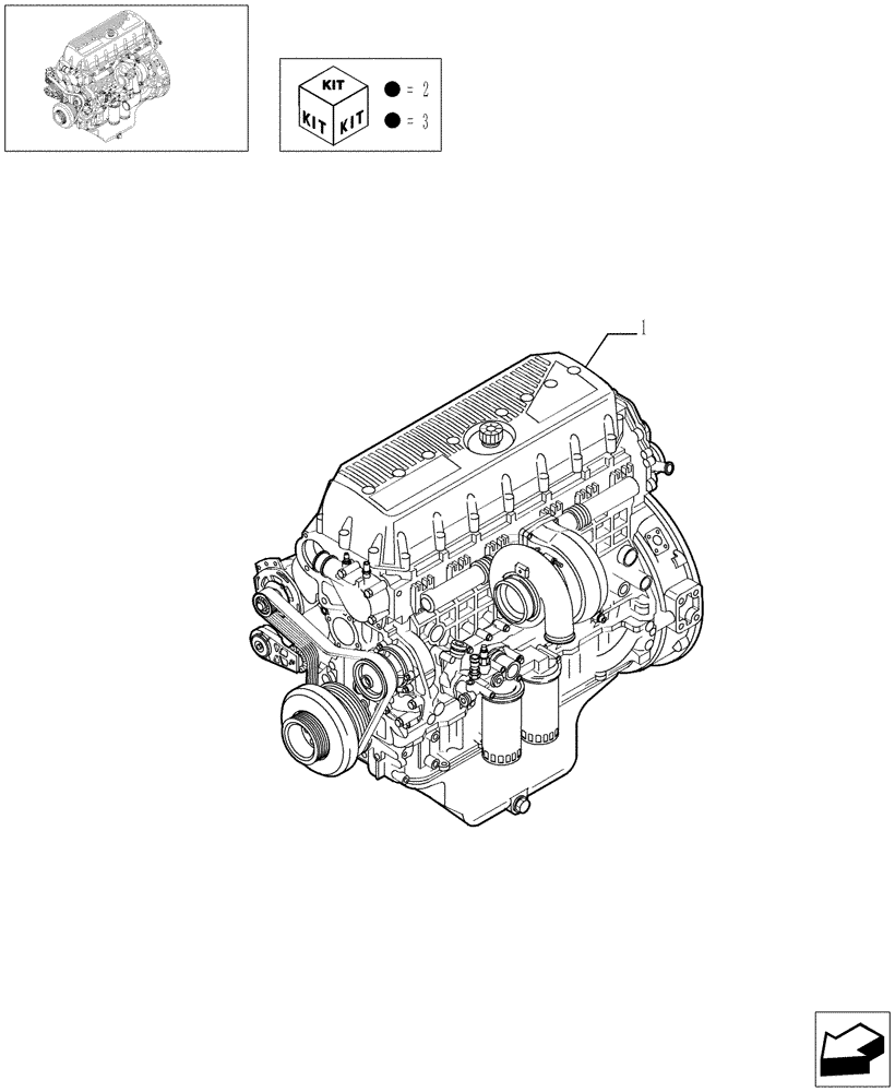 Схема запчастей Case IH F3AE0684L E906 - (0.02.1[01]) - ENGINE ASSY (504087153) 