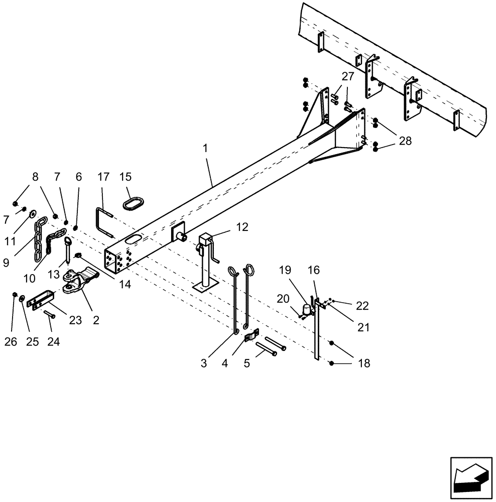 Схема запчастей Case IH 1220 - (39.110.03) - MAIN FRAME AND RIGID HITCH, 6 ROW AND 8 ROW RIGID TRAILING (39) - FRAMES AND BALLASTING