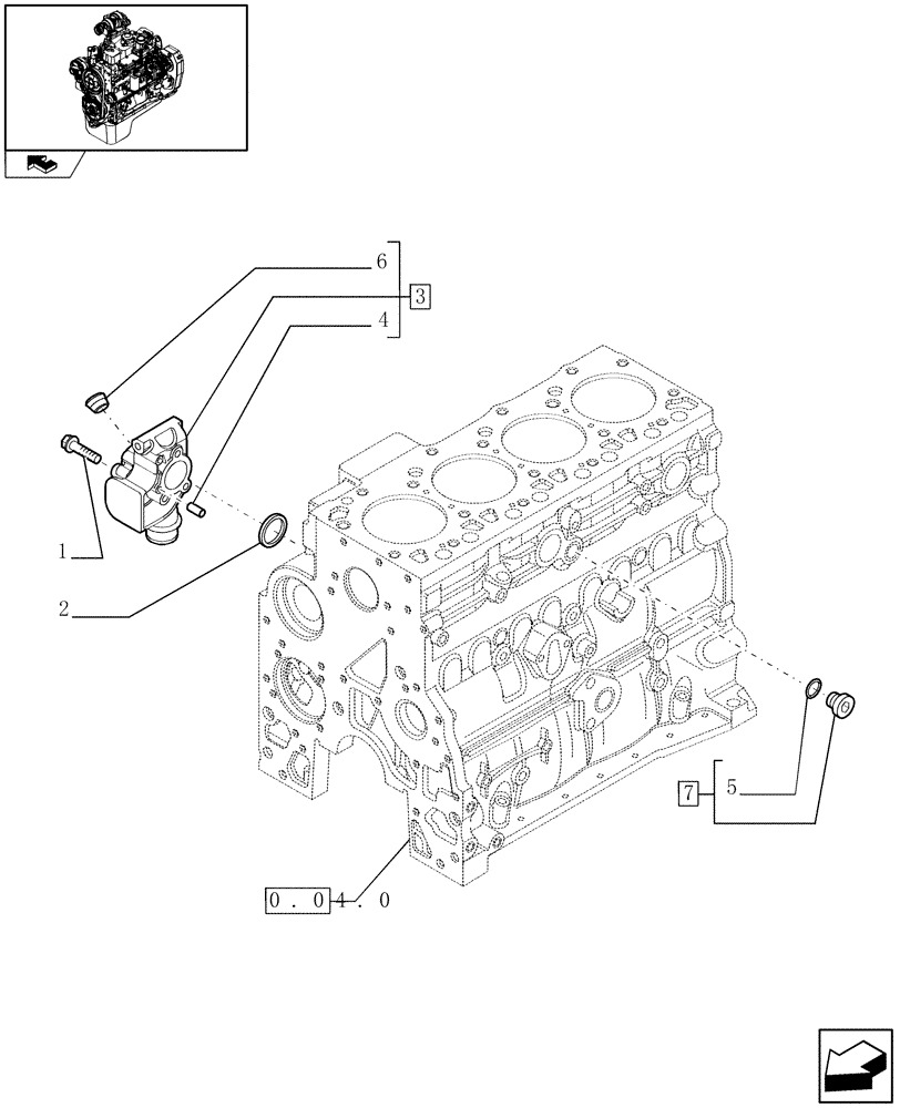 Схема запчастей Case IH F4GE9484A J601 - (0.32.3) - PIPING - ENGINE COOLING SYSTEM (504010574-504038202) 