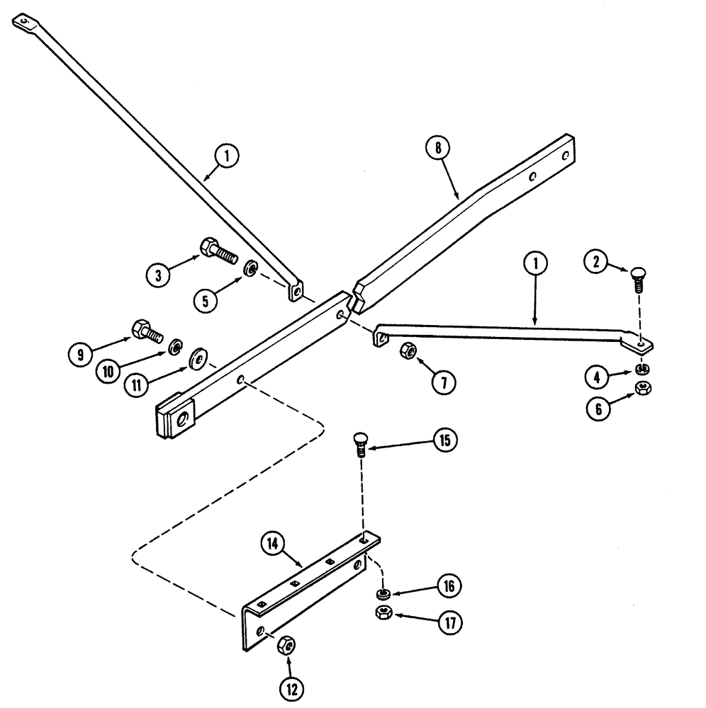 Схема запчастей Case IH 5300 - (9-016) - TRAILING HITCH (09) - CHASSIS