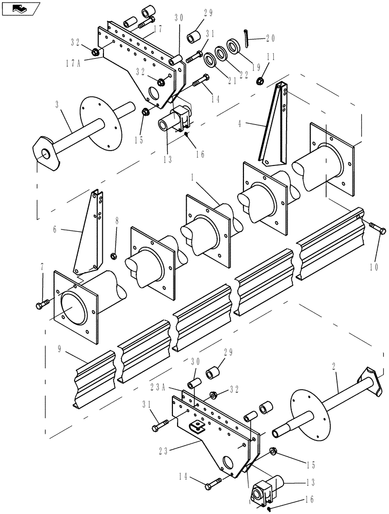 Схема запчастей Case IH 1010 - (09A-01[02]) - BAT REEL 5 BAT- 30 FOOT HEADER (09) - CHASSIS/ATTACHMENTS