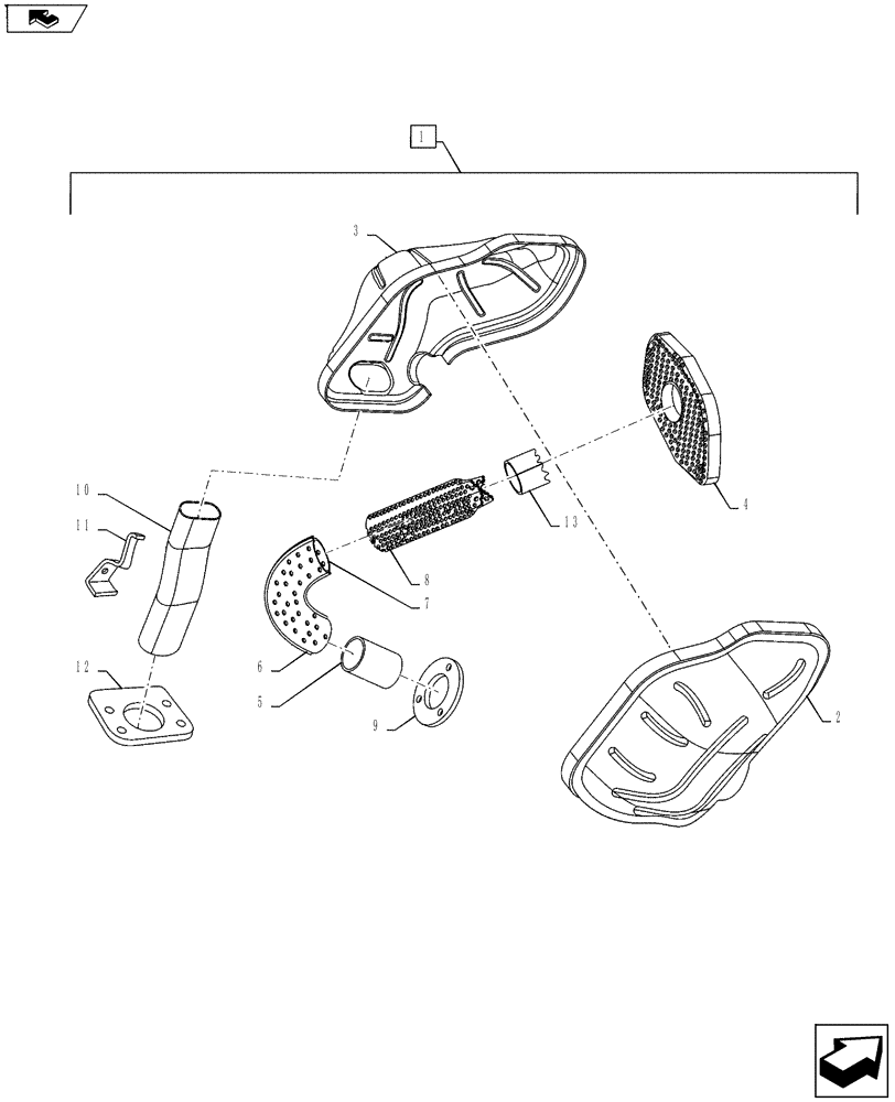 Схема запчастей Case IH FARMALL 65A - (10.254.04) - MUFFLER (10) - ENGINE