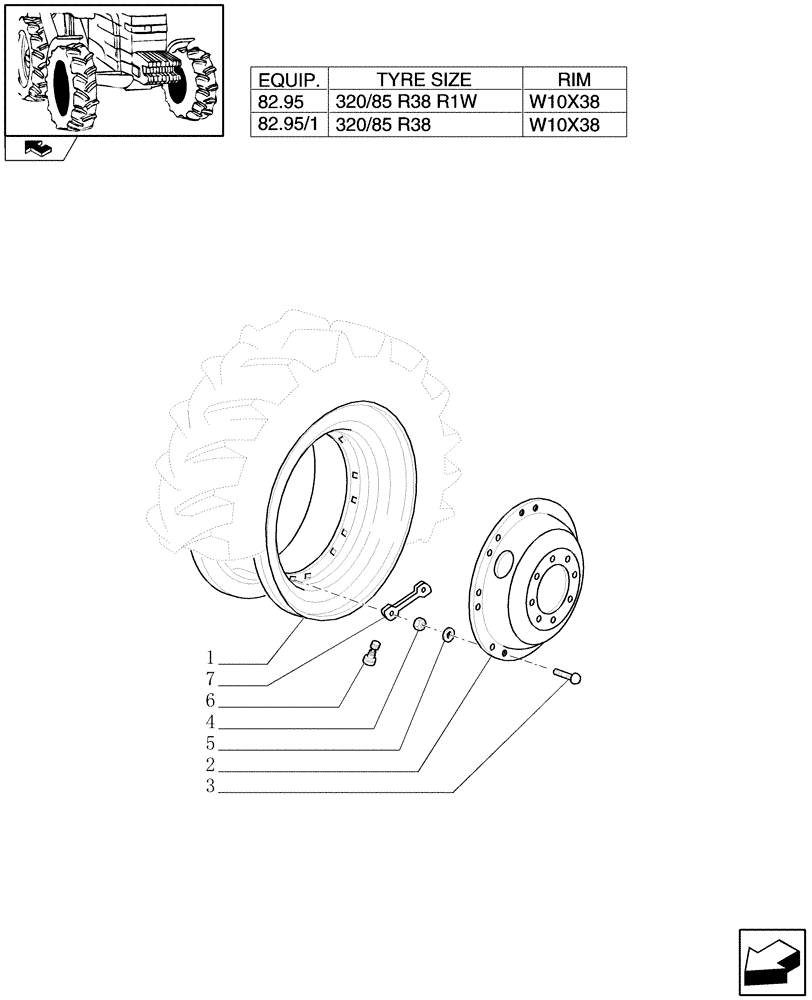 Схема запчастей Case IH PUMA 115 - (82.00[05]) - DRIVING WHEELS (11) - WHEELS/TRACKS