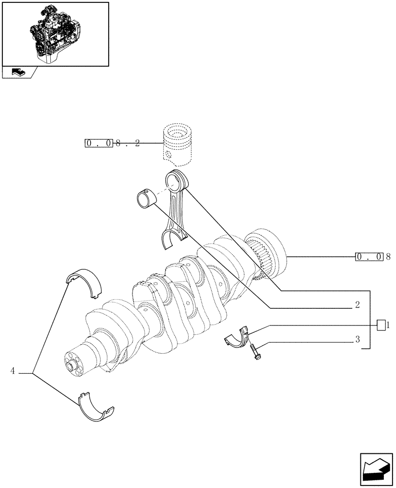 Схема запчастей Case IH F4GE9484A J601 - (0.08.1) - CONNECTING ROD (504264407) 