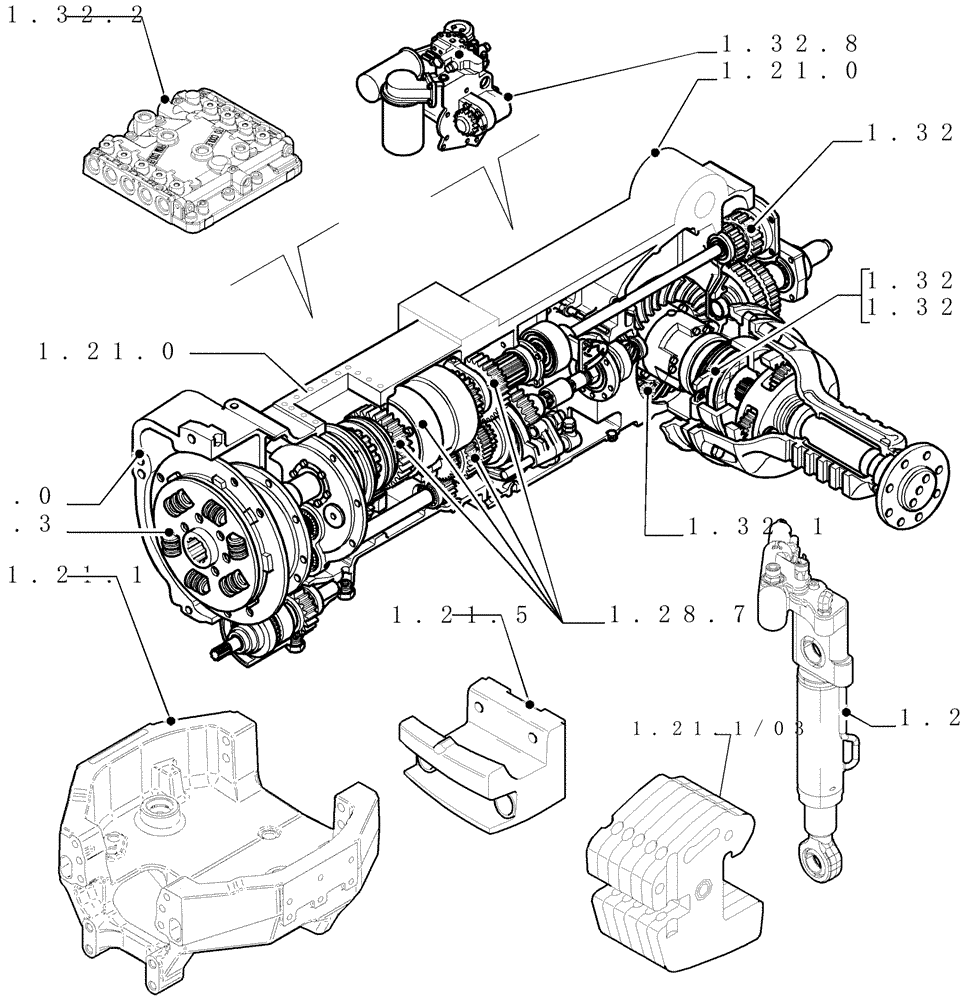Схема запчастей Case IH PUMA 195 - (SEC. 03) - TRANSMISSION (00) - GENERAL