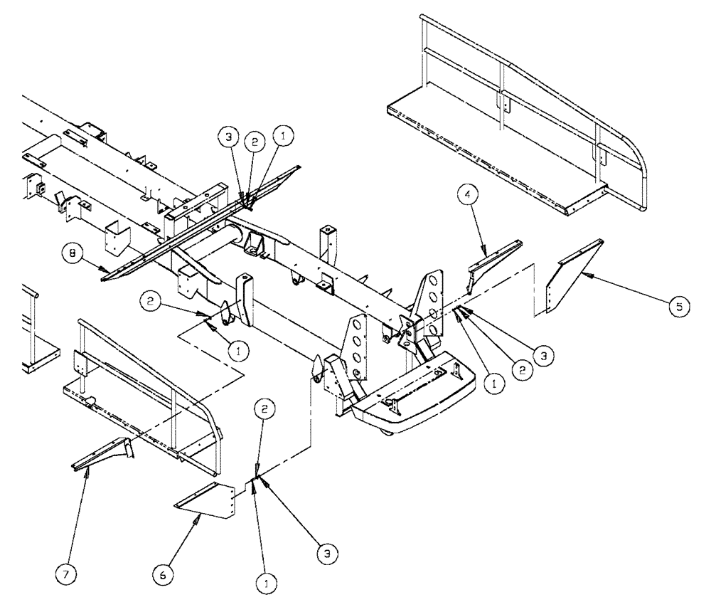 Схема запчастей Case IH FLX4375 - (04-013) - WALKWAY MOUNTS, 4 WHEEL Frame & Suspension