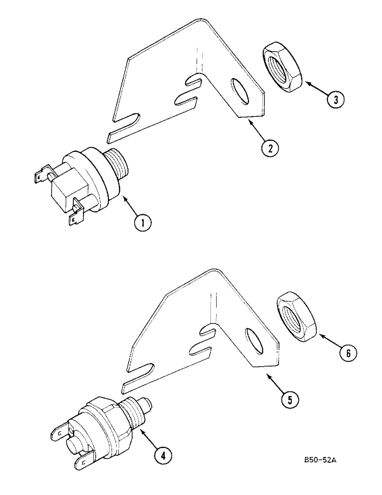 Схема запчастей Case IH 685 - (4-184) - BRAKE LIGHT SWITCH, VERSION WITH CAB, VERSION WITH FLAT TOP FENDERS (A) (XXXX-) (04) - ELECTRICAL SYSTEMS