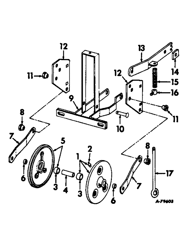 Схема запчастей Case IH 80 - (A-31) - SEED FIRMING WHEEL AND CARRYING FRAME, ONE PER ROW 