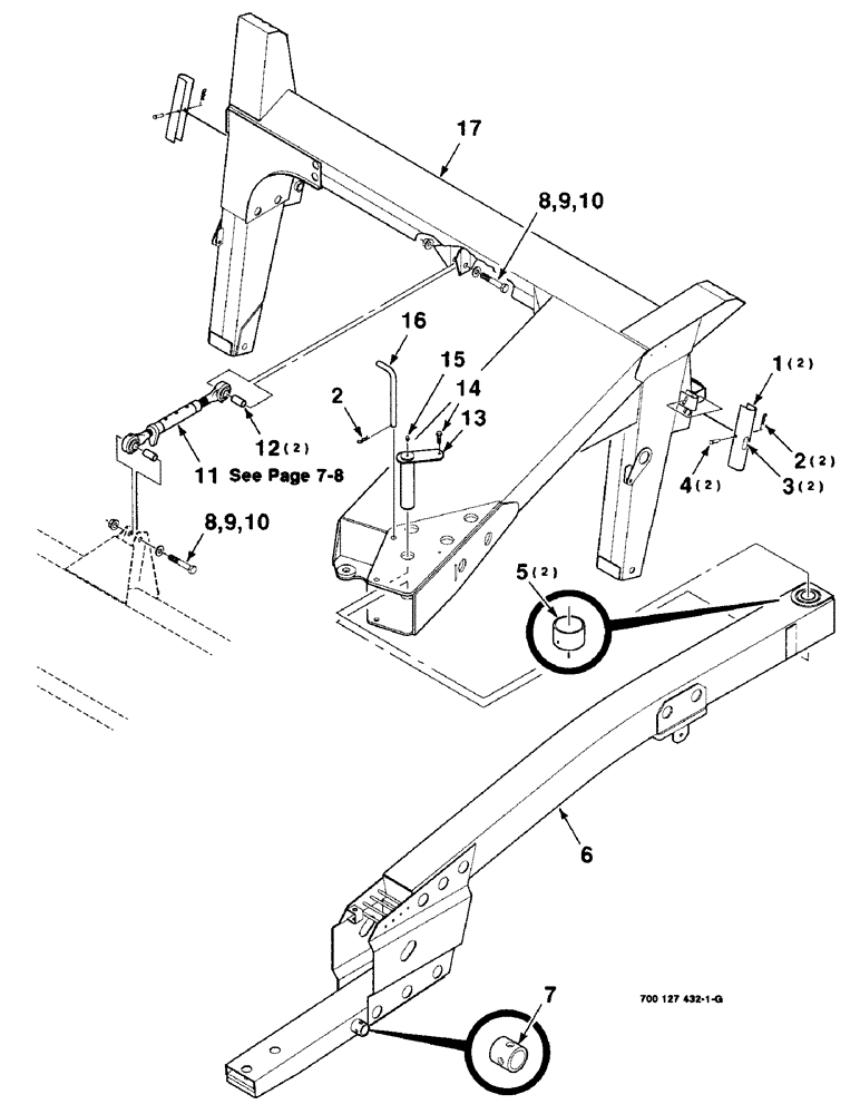 Схема запчастей Case IH 8309 - (7-06) - TONGUE AND MAINFRAME ASSEMBLY (39) - FRAMES AND BALLASTING