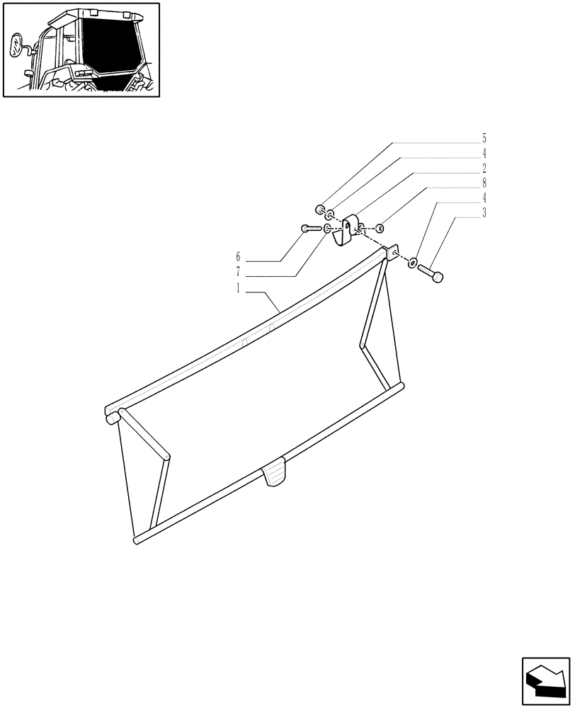 Схема запчастей Case IH MAXXUM 120 - (1.92.4/01) - SUNBLIND FOR REAR WINDOW (VAR.330579) (10) - OPERATORS PLATFORM/CAB